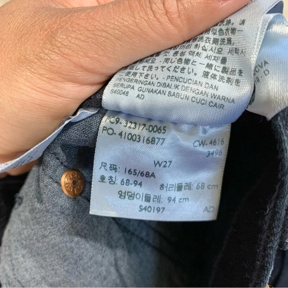 Levi’s 501 Women’s Shorts Denim Jeans Button Fly Mid Rise in Dark Navy Size 27 - Picture 10 of 14